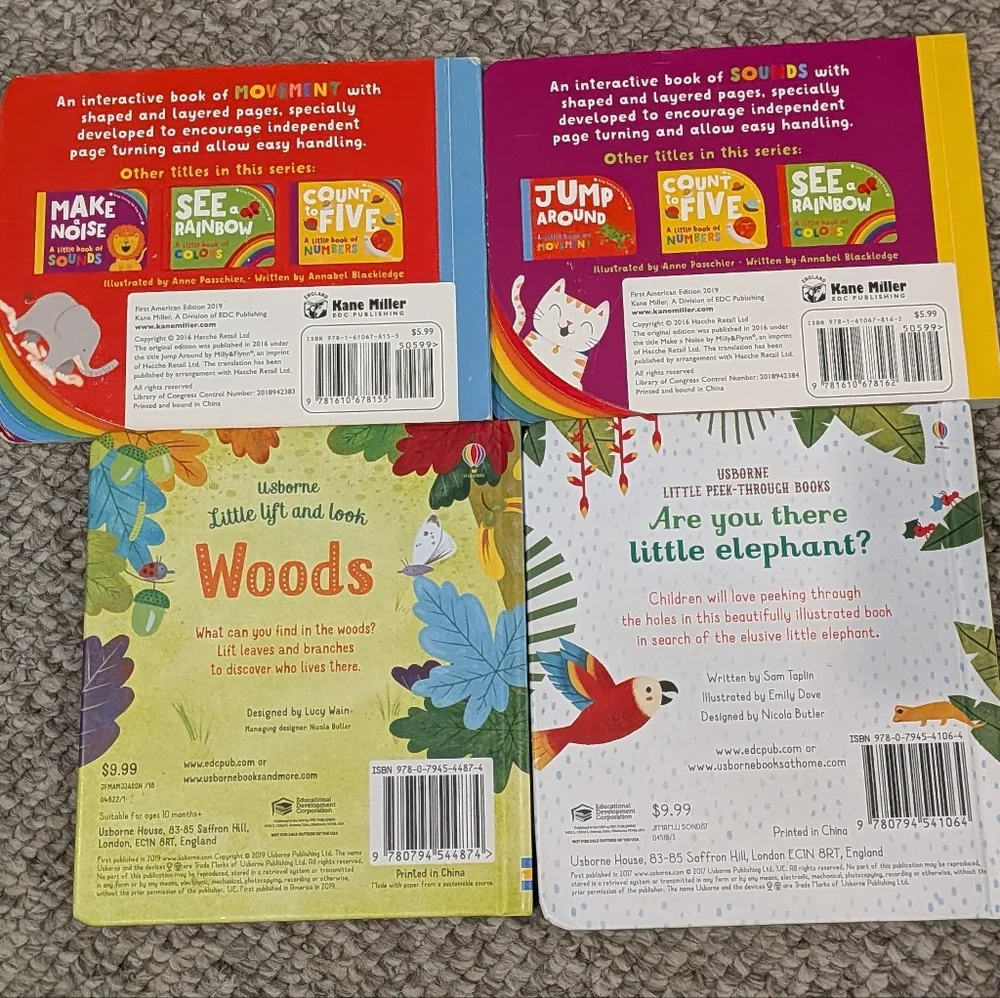 Interactive Board Book Collection 4 Kane Miller & Usborne